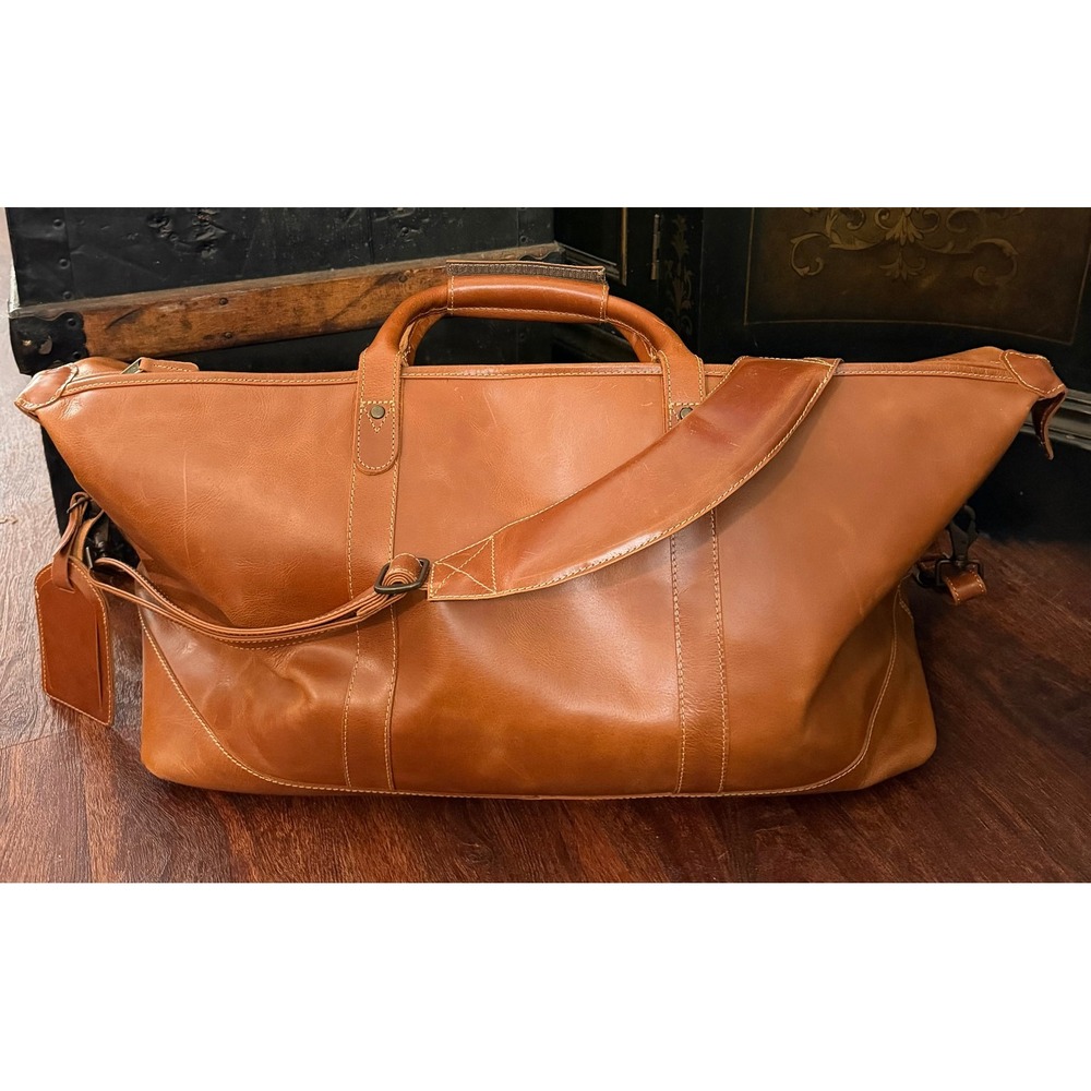 Canyon Outback Leather Duffel Bag Brown Treaty Oak Monogram Carry On Weekender - Picture 2 of 10